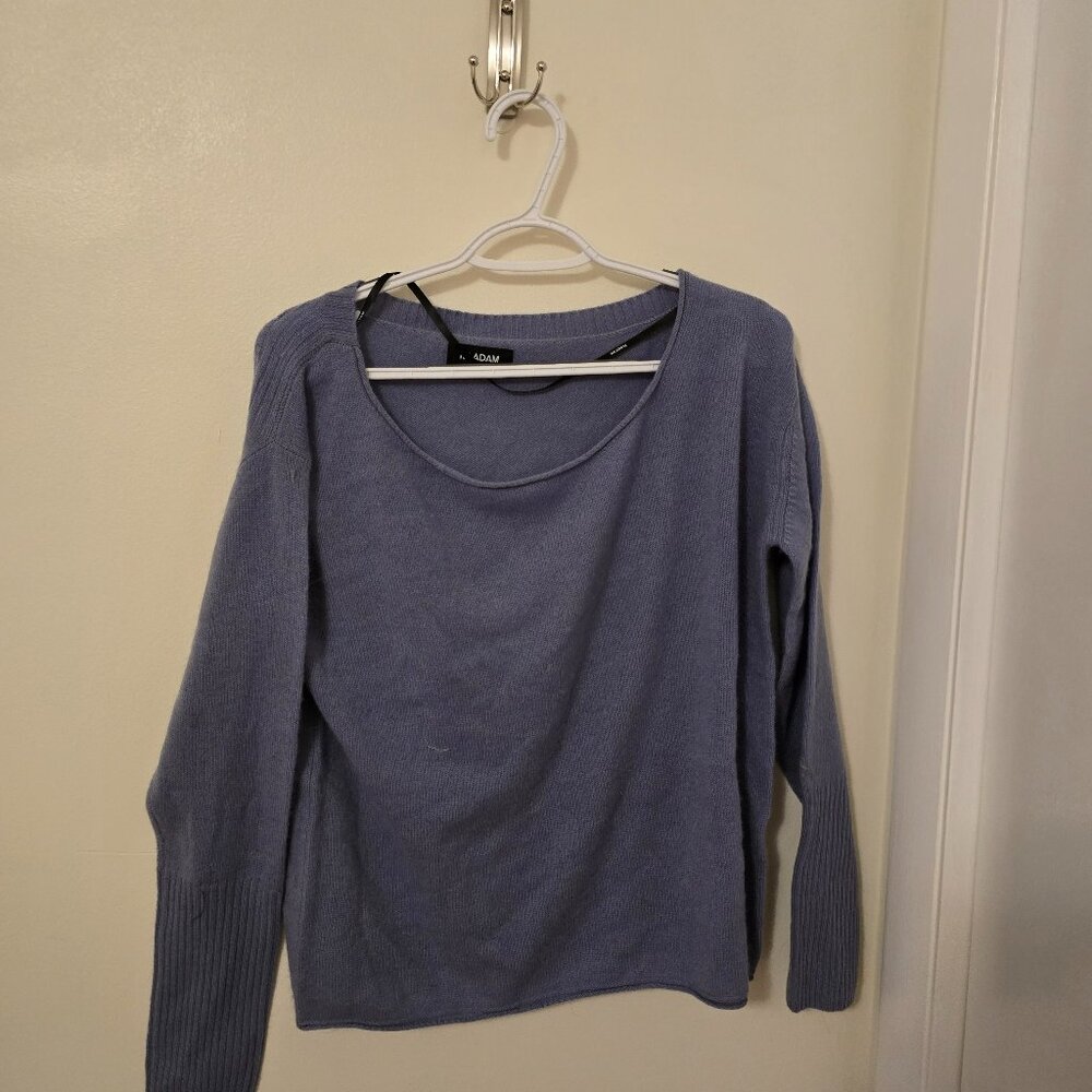Cashmere Boatneck Sweater Blue Gray